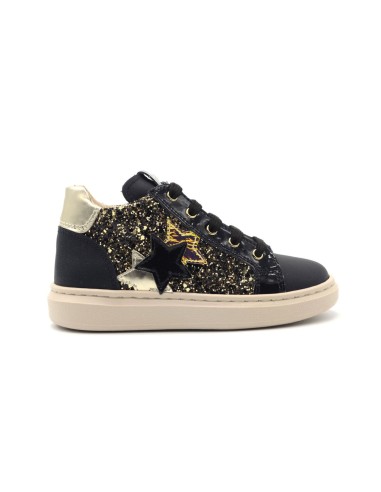 Nero Giardini Sneakers aus Leder und Glitzerstoff