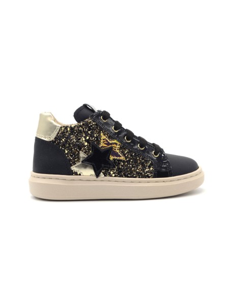 Nero Giardini Sneakers aus Leder und Glitzerstoff