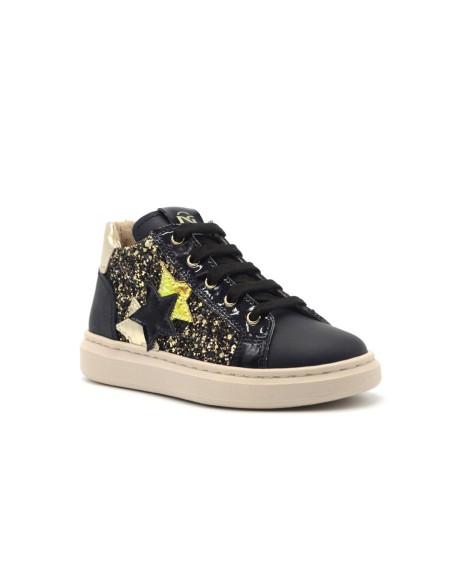 Nero Giardini Sneakers aus Leder und Glitzerstoff