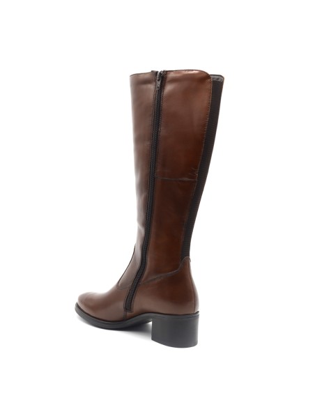 Botte d'équitation pour femme Keys en cuir avec tissu extensible