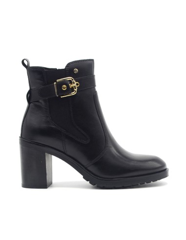 Bottine femme Keys en cuir avec boucle et zip interne