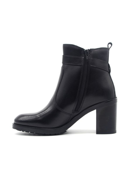 Bottine femme Keys en cuir avec boucle et zip interne