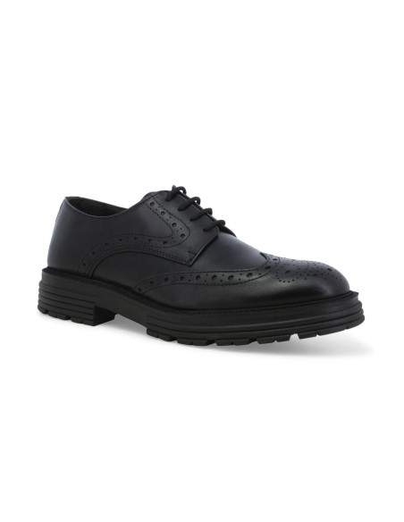 Melluso elegant men's leather shoe with brogue details