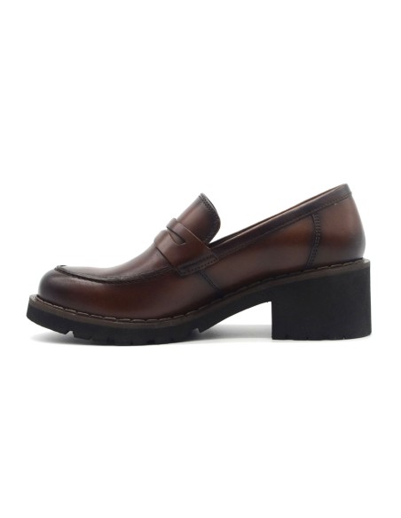 Mocassin femme Cinzia Soft en cuir à gros talon
