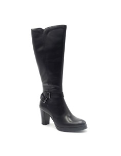 Cinzia Soft women's leather boot with double decorative buckle 2