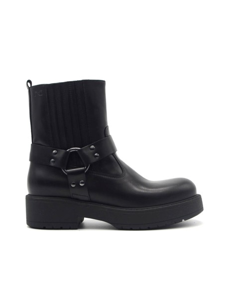 Nero Giardini stivaletto biker Made in Italy donna in pelle