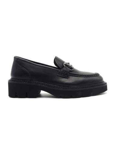 Mocassin femme Pregunta en cuir avec mors et semelle crantée