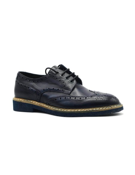 Exton scarpe casual Made in Italy uomo in pelle con dettagli brogue