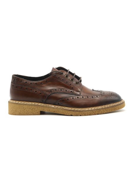 Chaussures décontractées pour hommes Exton Made in Italy en cuir avec détails brogue