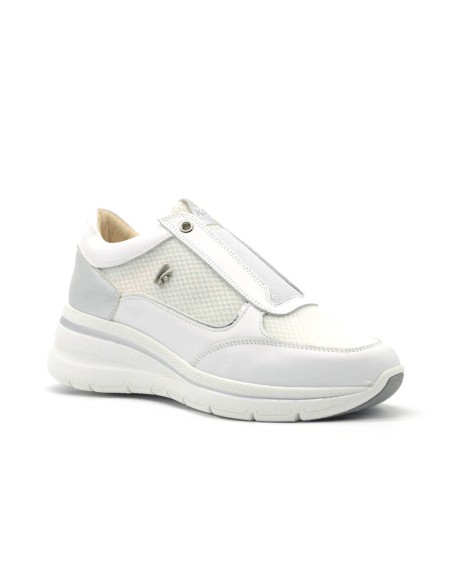 Keys snaeker slip on donna in pelle e tessuto con inserti laminati