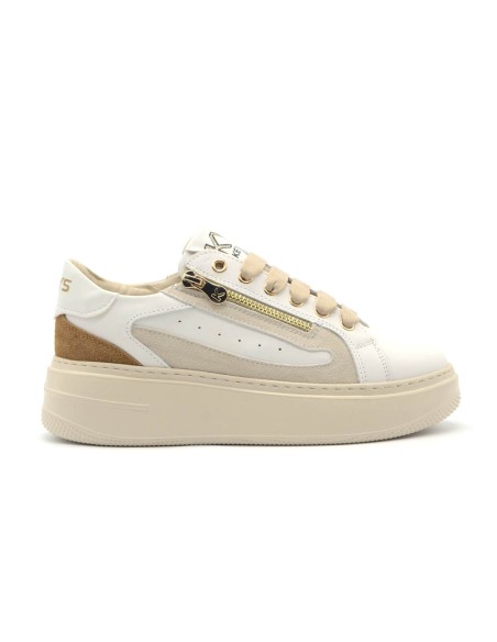 Keys Damen-Schnürsneaker aus Leder mit Wildledereinsätzen