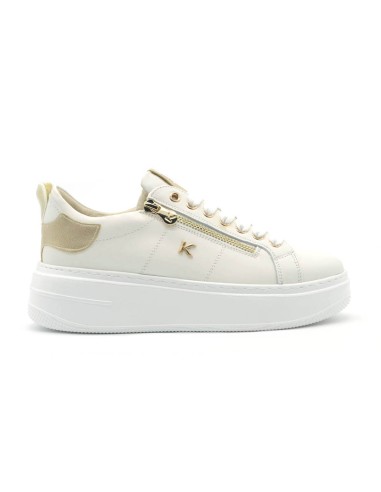 Keys sneaker stringata donna in pelle con inserti laminati