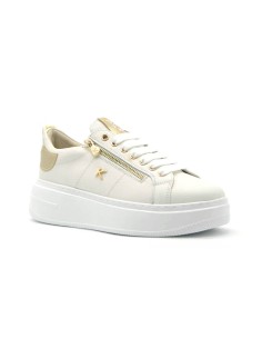 Keys women's lace-up sneaker in leather with laminated inserts 2