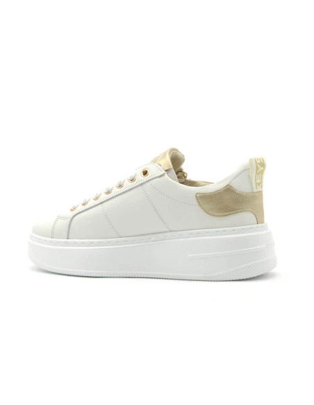 Baskets à lacets pour femme Keys en cuir avec empiècements laminés
