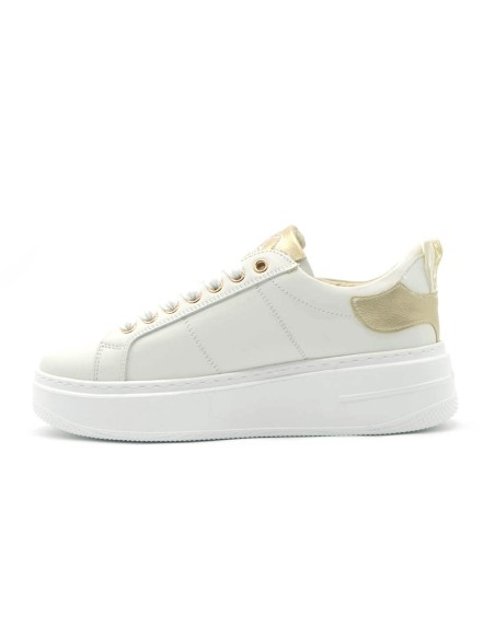 Baskets à lacets pour femme Keys en cuir avec empiècements laminés