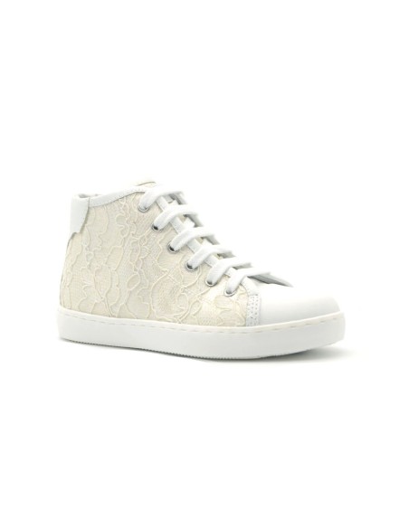 Nero Giardini high sneaker Made in Italy for girls in lace