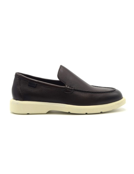 Mocasín de piel para hombre Melluso Walk con pespuntes tono sobre tono