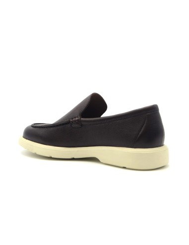 Melluso Walk men's leather moccasin with tone-on-tone stitching