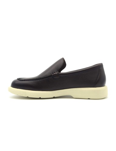 Mocassin homme en cuir Melluso Walk avec coutures ton sur ton