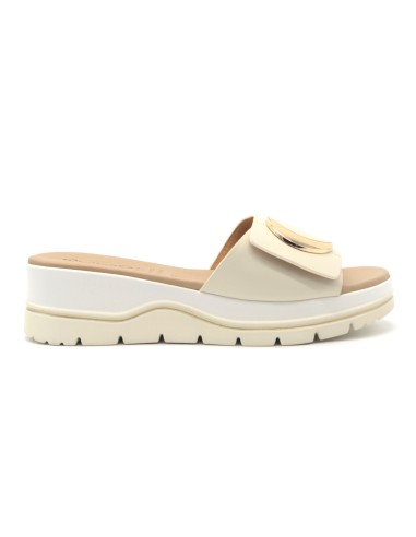 Quuio Sandale pantoufle en cuir pour femme fabriquée en Italie