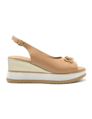 Quuio Sandale en cuir pour femme fabriquée en Italie