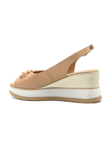 Quuio Sandale en cuir pour femme fabriquée en Italie