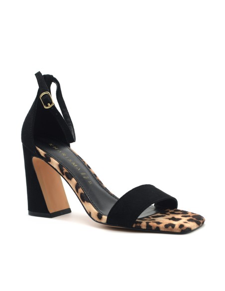 Kharisma women's sandal in fabric with animal print inserts