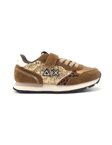 Sun68 Ally Glitter sneaker for girls in suede and fabric