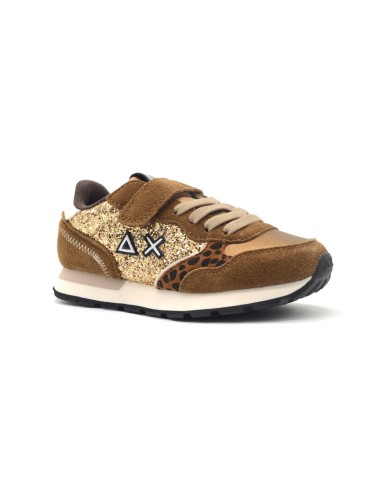 Sun68 Ally Glitter sneaker for girls in suede and fabric