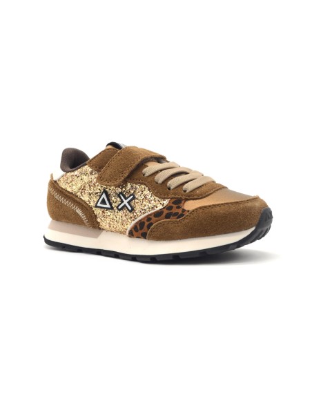 Sun68 Ally Glitter sneaker for girls in suede and fabric