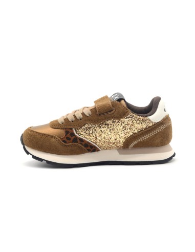 Sun68 Ally Glitter sneaker for girls in suede and fabric