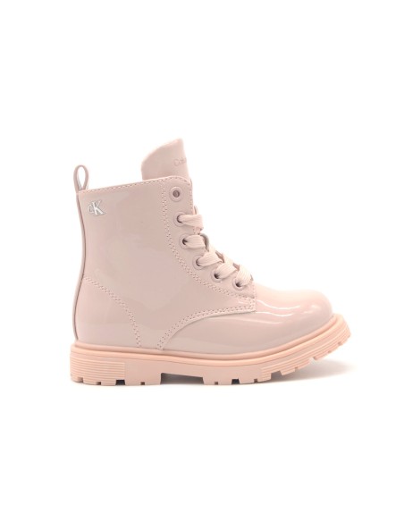Botines de charol para niña de Calvin Klein con costuras tono sobre tono