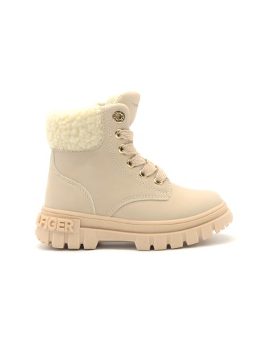 Tommy Hilfiger girls' recycled faux leather combat boots