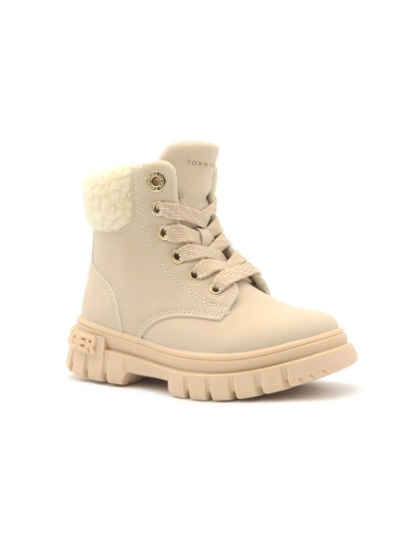 Tommy Hilfiger girls' recycled faux leather combat boots