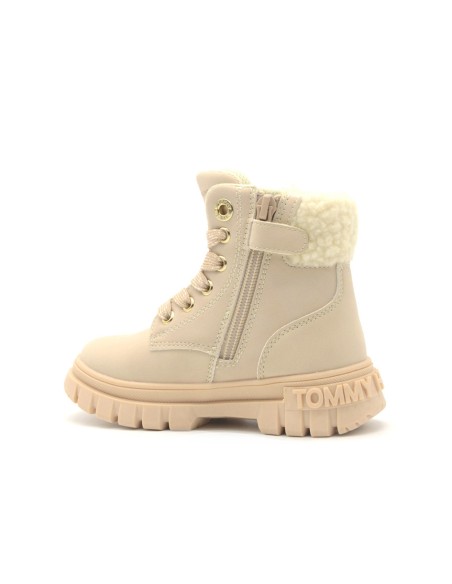 Tommy Hilfiger girls' recycled faux leather combat boots