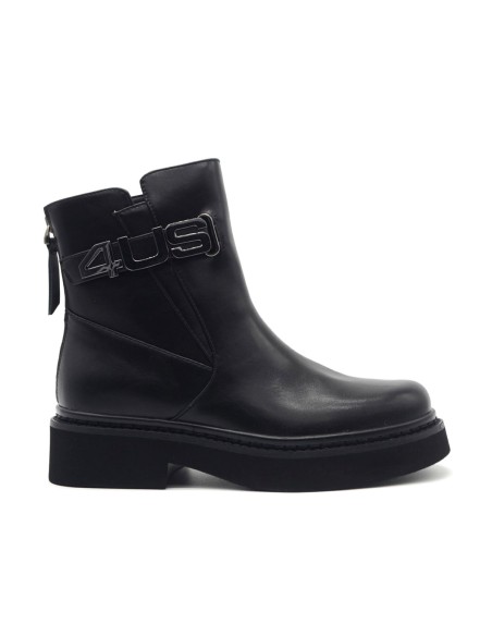 Bottines pour femme 4US By Paciotti en éco-cuir avec maxi logo en métal