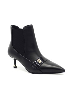 Liu Jo Deva 04 ankle boot in nappa leather with patent leather detail 2