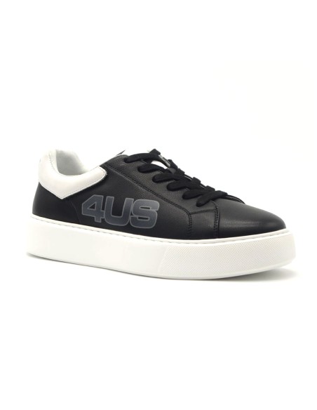 4US by Paciotti men's lace-up leather sneaker with logo