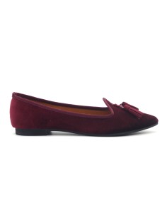 Francesco Milano women's velvet ballerina with tassels