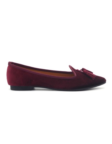 Francesco Milano women's velvet ballerina with tassels