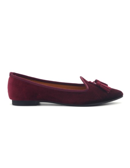 Francesco Milano women's velvet ballerina with tassels