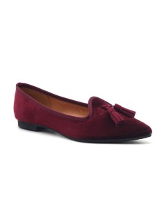 Francesco Milano women's velvet ballerina with tassels 2