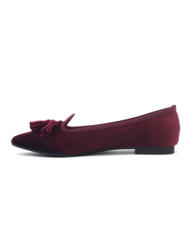 Francesco Milano women's velvet ballerina with tassels