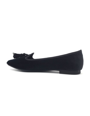 Francesco Milano women's velvet ballerina with tassels