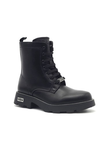Kultige Damen und Mädchen Kunstleder Stiefeletten mit Schnürung und Reißverschluss