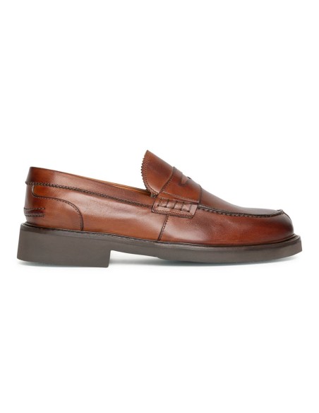 Exton men's college moccasin made in Italy in leather