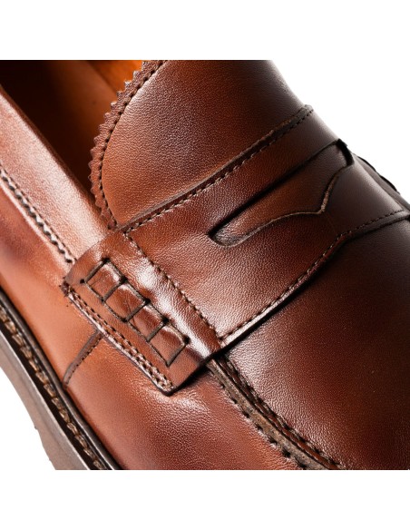 Exton men's college moccasin made in Italy in leather