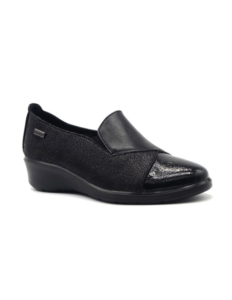 Cinzia Soft comfortable slipper moccasin with wedge heel