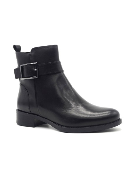 Cinzia Soft women's leather ankle boot with decorative buckle