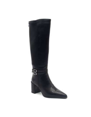 Keys women's stretch faux leather boot with double buckle